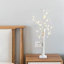 2FT Birch lamp 24 LED Birch Tree Light Tabletop Artificial Tree Light Warm White Light Table Lamp Battery Operated Tabletop Tree with Timer for Birthday Gift Room Festival Decoration Home Party