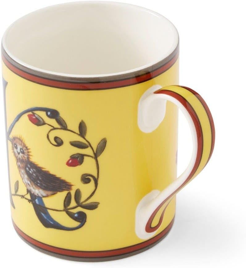 Spode Kit Kemp 12oz Mug in Fine China, K Initial - Custom Coffee Cup for Hot Beverages, Personalized Gift Idea for Her, Him, Friends, Coffee Lovers - Stylish Letter Mug for Daily Use, Dishwasher Safe