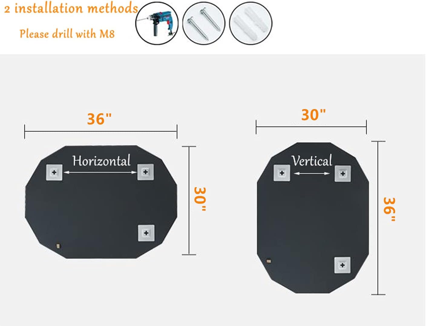 Single Beveled Edge Frameless Wall Mount Bathroom Vanity Mirror, 30” X 36”