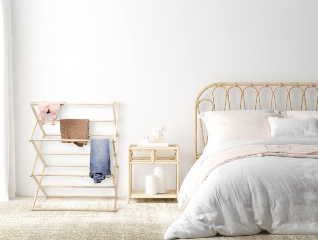 Pennsylvania Woodworks Premium American Maple Clothes Drying Rack - Handcrafted in Pennsylvania - Solid Wood Construction, Collapsible, Eco-Friendly Laundry Solution (X-Large)