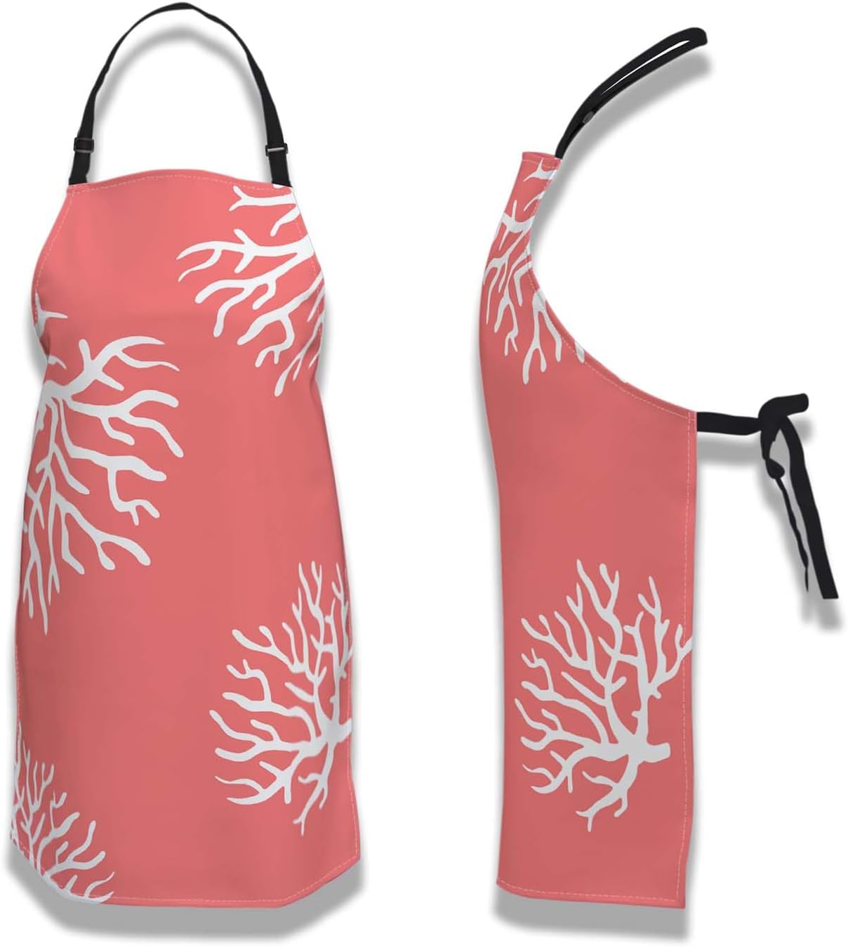 Chef Apron for Women Beach Coral Funny Aprons for Men for Kitchen Cooking Restaurant BBQ Painting Crafting 27” (W) x 31” (H), Waterproof Aprons