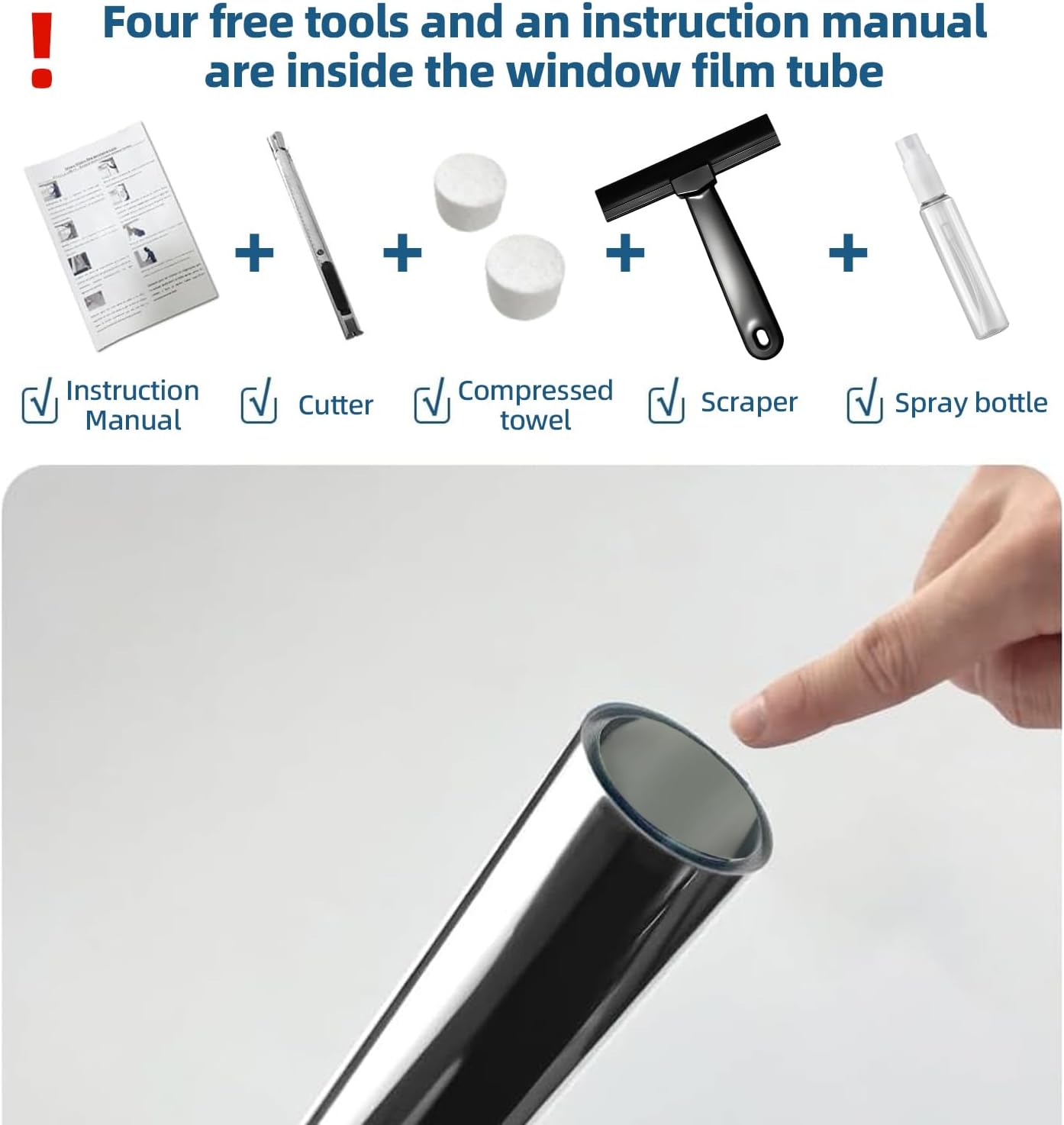 DUOFIRE One Way Window Film Privacy See Out Not in Heat Blocker Window Tint Reflective Mirror Windows Tinting Film for Home Static Cling Anti-UV Sun Blocking Windows Covering(Black, 11.8x78.7in)