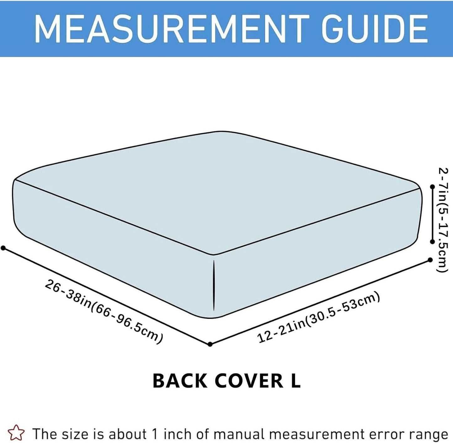 hyha Waterproof Couch Cushion Covers for Pets, Non Slip Sofa Seat Cover for Dogs Washable, Soft Thick Stretch Jacquard Fabric, Sofa Slipcovers with Elastic Bottom (1 Piece for Backrest L, Black)