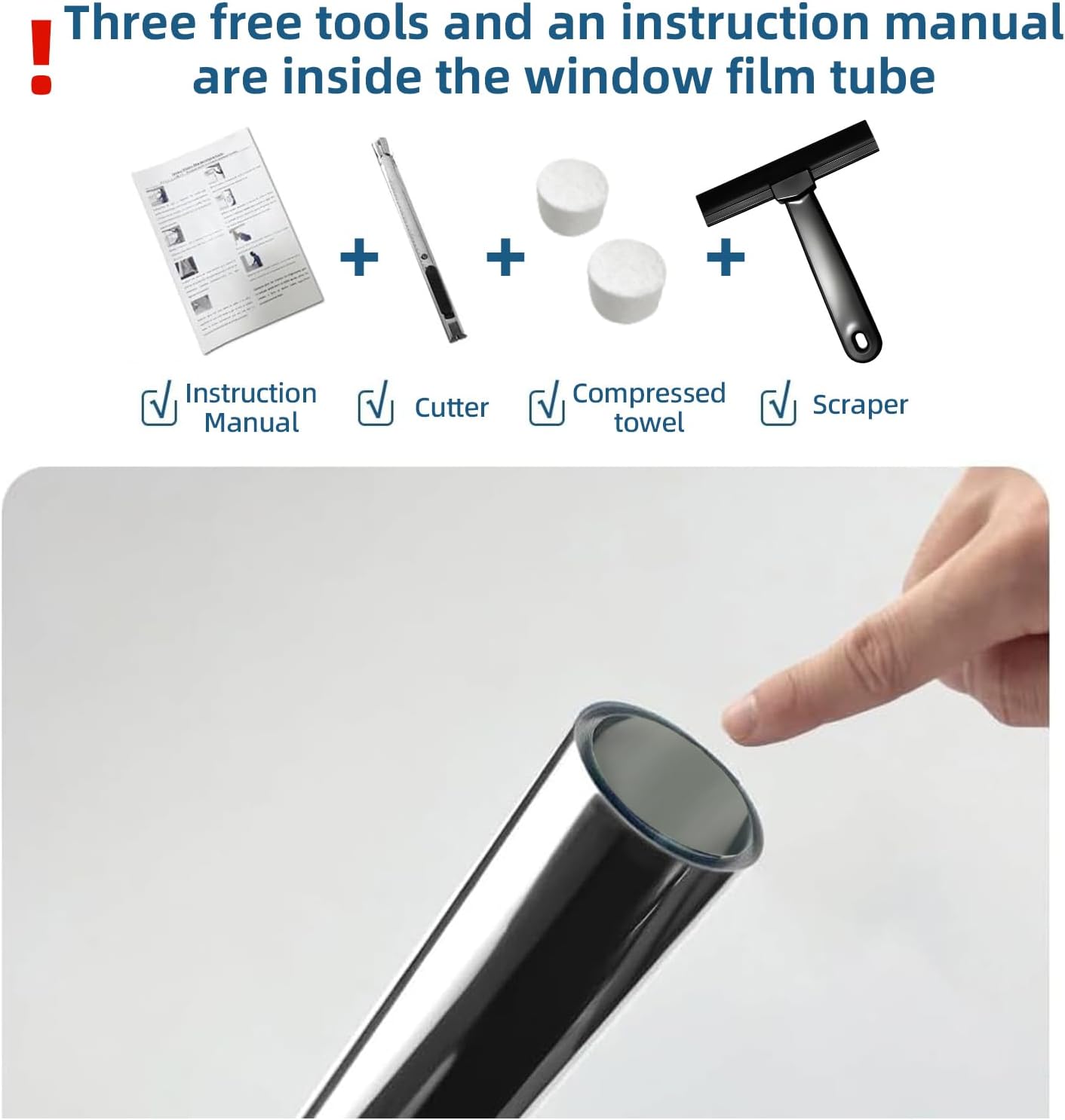 DUOFIRE One Way Window Film Privacy See Out Not in Heat Blocker Window Tint Reflective Mirror Windows Tinting Film for Home Static Cling Anti-UV Sun Blocking Windows Covering(Black, 45.2x78.7in)