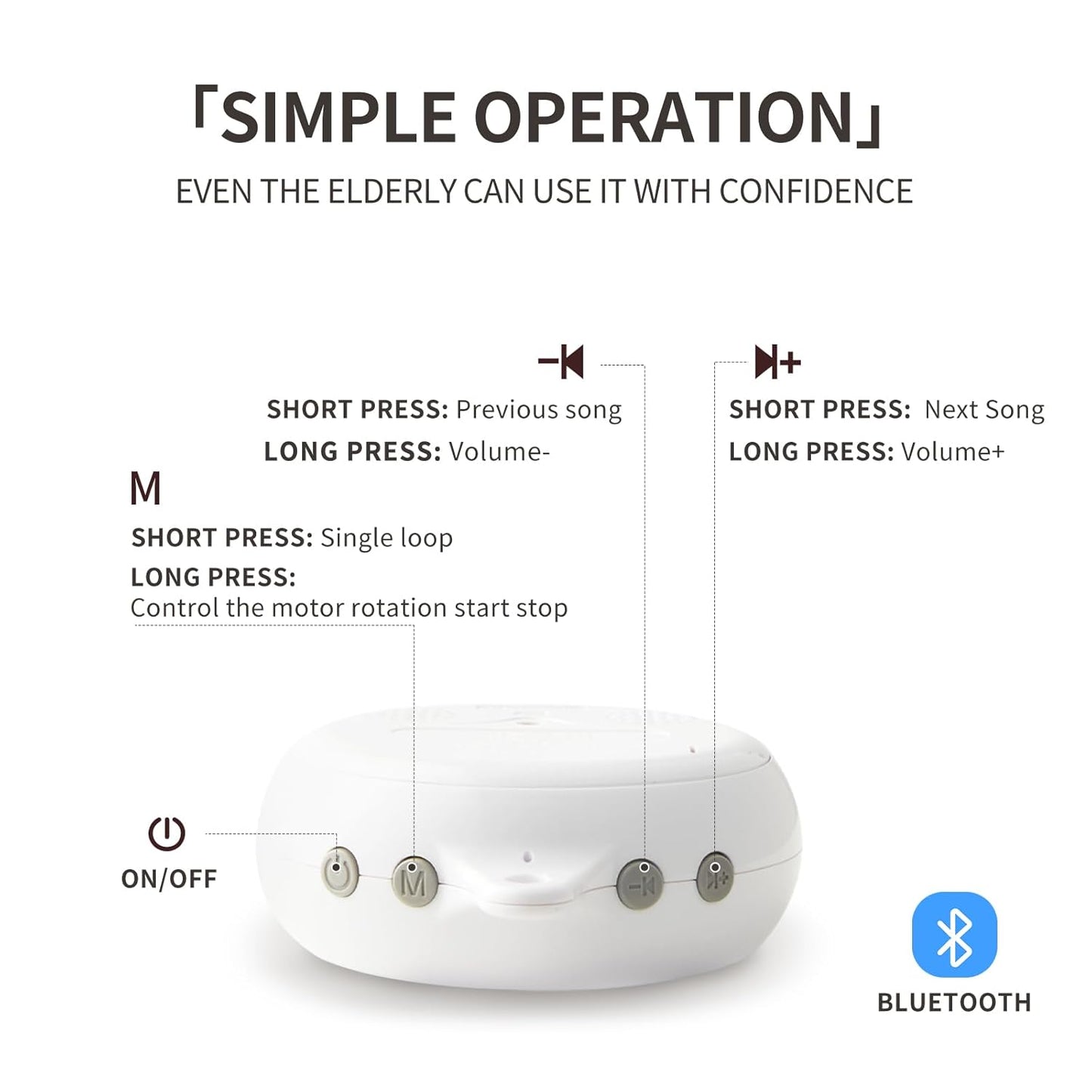 Baby Crib Mobile with Bluetooth,Lullaby and White Noise,Soft Bear Animals Plush Hanging Toys for Newborn Boys & Girls