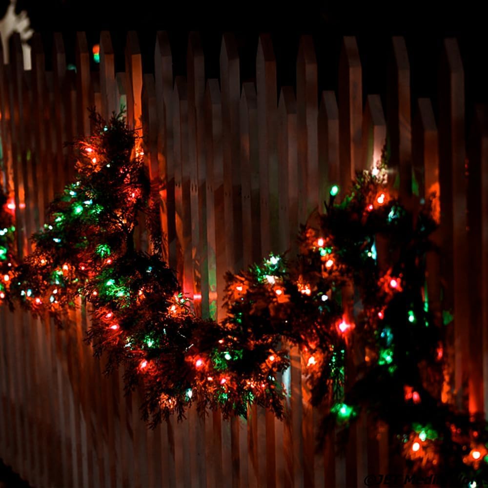 2 Pack 200 LED Solar Christmas Lights Outdoor Waterproof, Solar String Lights for Outside, Solar Outdoor String Light with 8 Lighting Modes for Xmas Tree Wedding Party Yard Decorations (Red and Green)