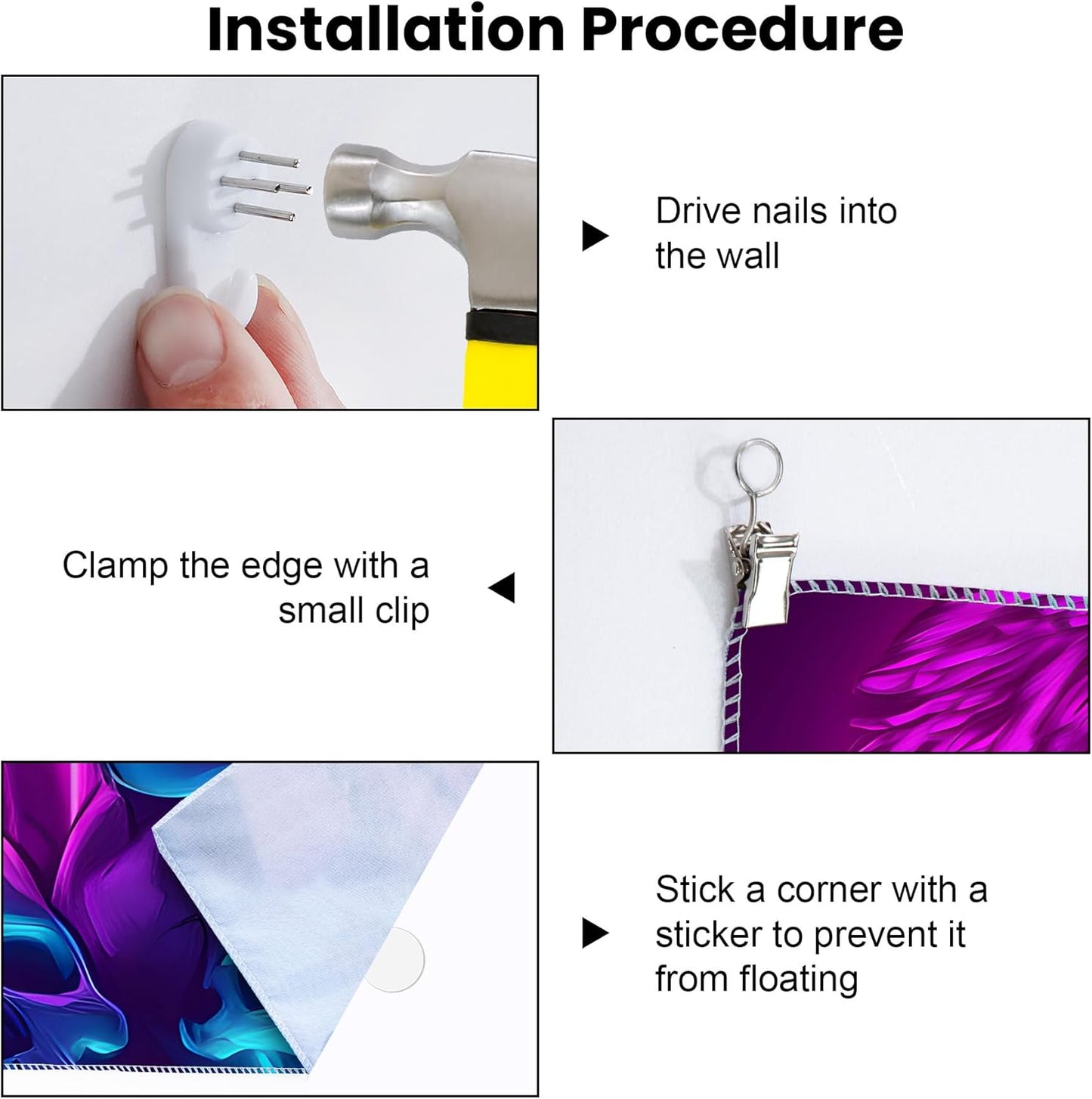 Blacklight Tapestry,WingTapestry Glow In The Dark,UV Reactive Black Light Upright Posters Wall Hanging for Bedroom Dorm Living Room Backdrop Decor (wing8, 79L" x 59W")