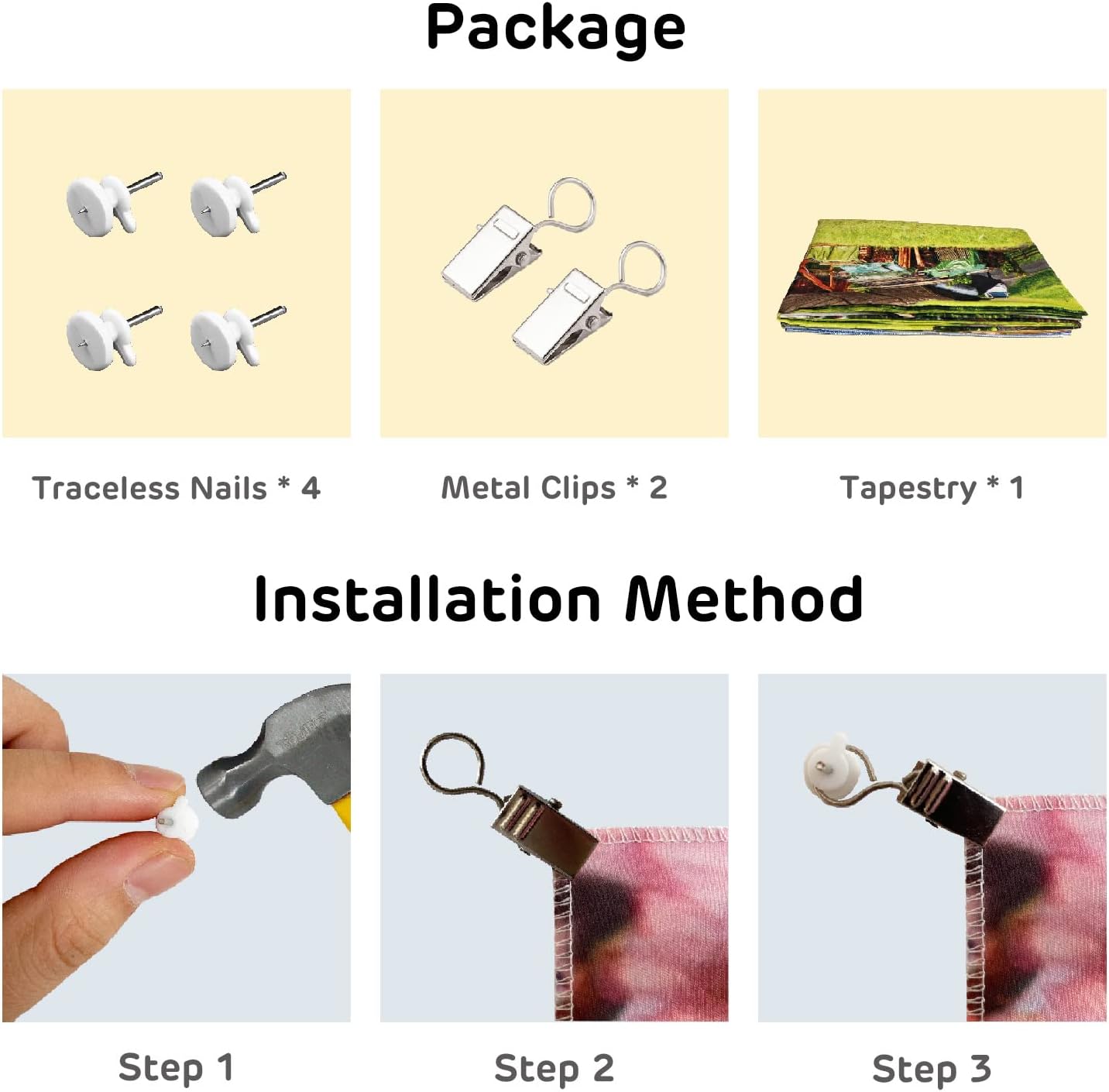 Loccor 8x6ft Tie Dye Tapestry Light Orange Watercolor Craft Dirty Tie-Dye Textile Abstract Chaotic Hippie Tapestry Wall Hanging for Living Room Bedroom Decor (Pattern Painted on Polyester Fabric)