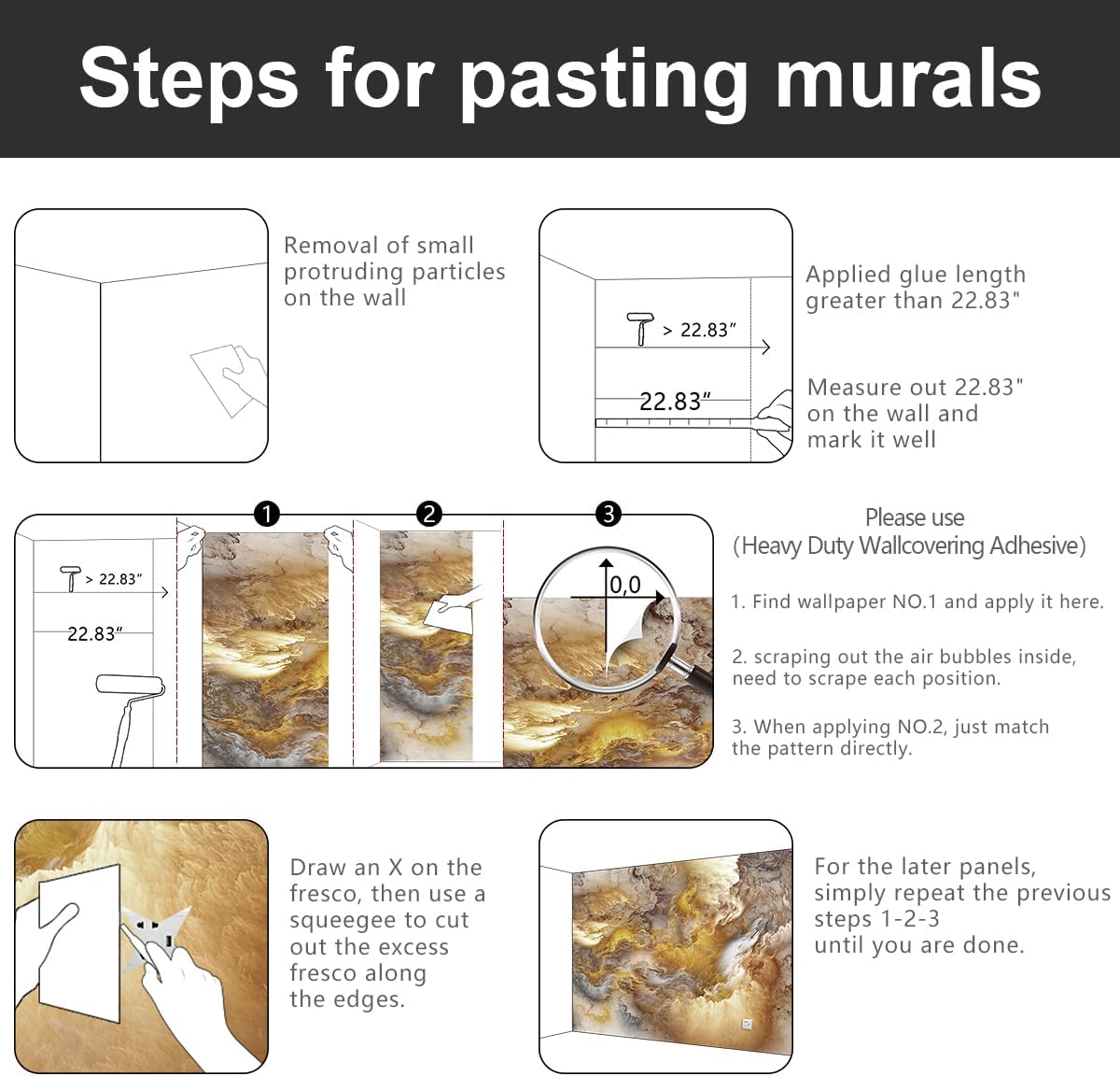 -Golden Clouds Ceiling Fabric Wallpaper Living Room Bedroom Bathroom Modern Boys Girls Kids Room Abstract Large Mural- 137"x96"( not Peel and Stick)