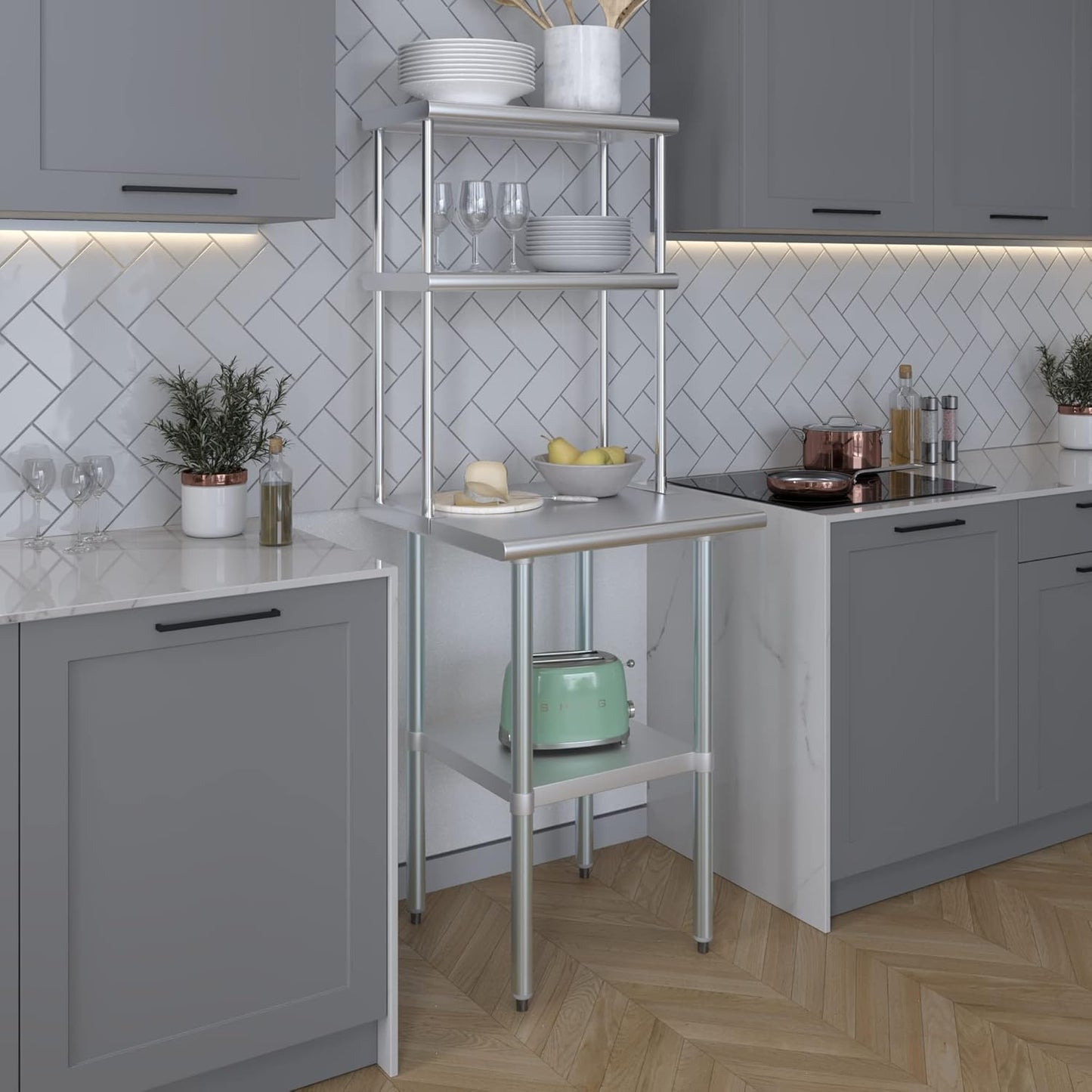 AmGood Double OverShelf Stainless Steel NSF - Many (24" Long x 12" Deep)