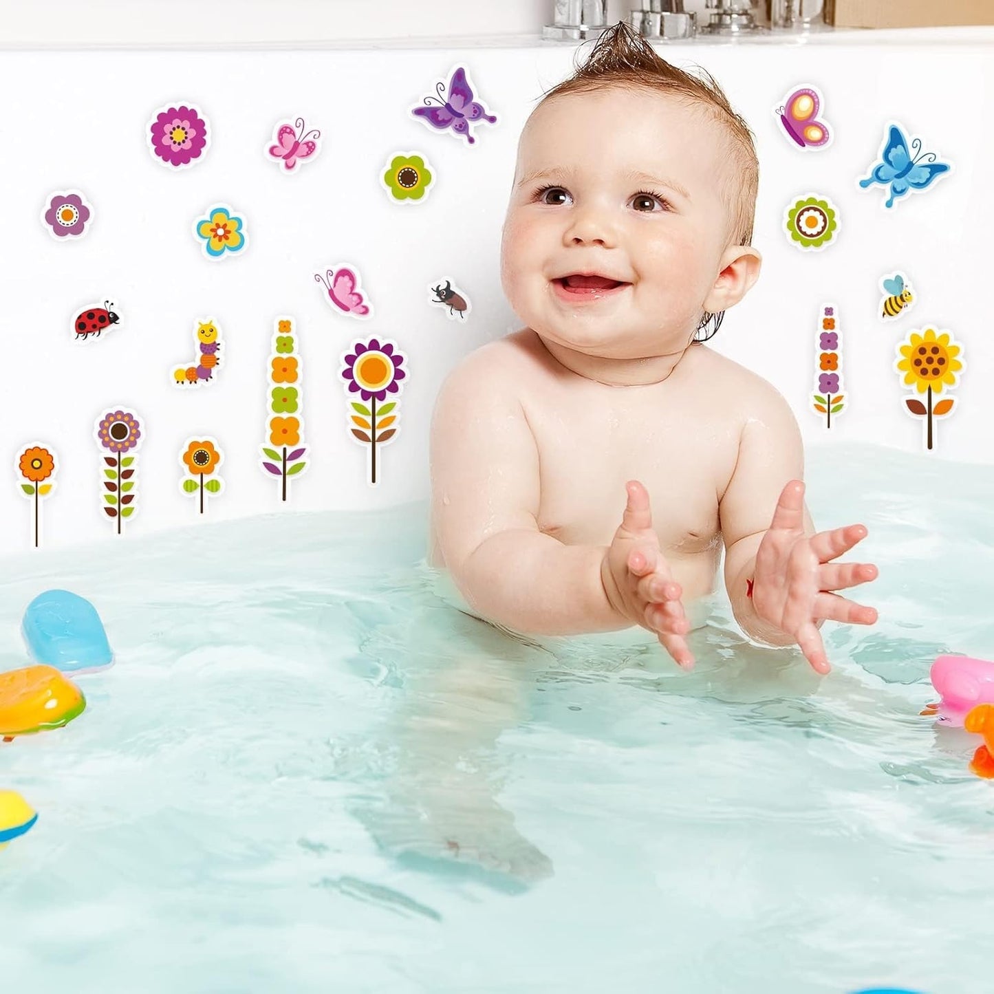 20 PCS Spring Thick Gel Clings Butterfly Flowers Window Gel Clings Decals Stickers for Kids Toddlers and Adults Home Airplane Classroom Nursery Spring Summer Party Supplies Decorations Removable