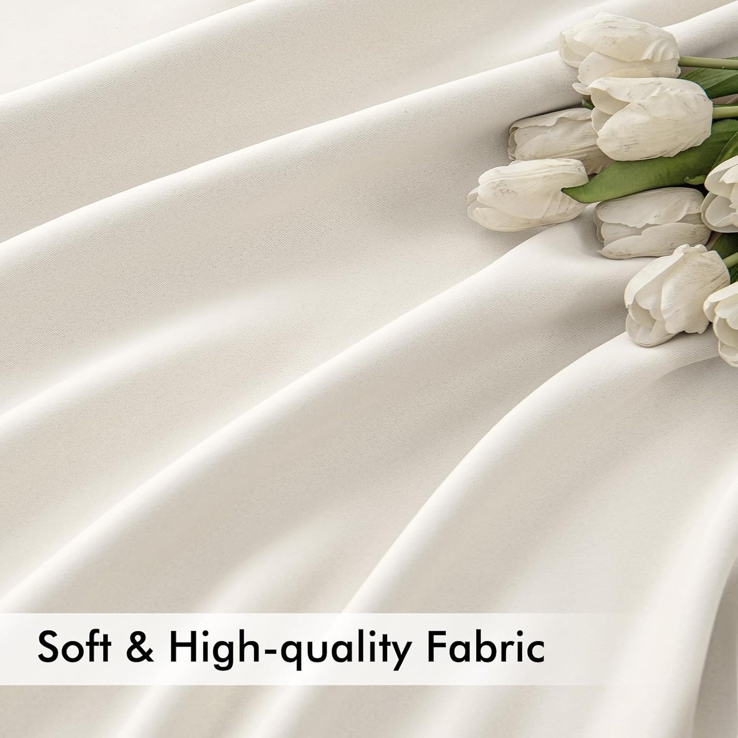 MIULEE Ivory Back Tab Blackout Curtains 72 Inches Long 2 Panels Set for Living Room Bedroom Privacy, Rod Pocket/Pinch Pleat Thermal Insulated Room Darkening Pleated Light Blocking Drapes