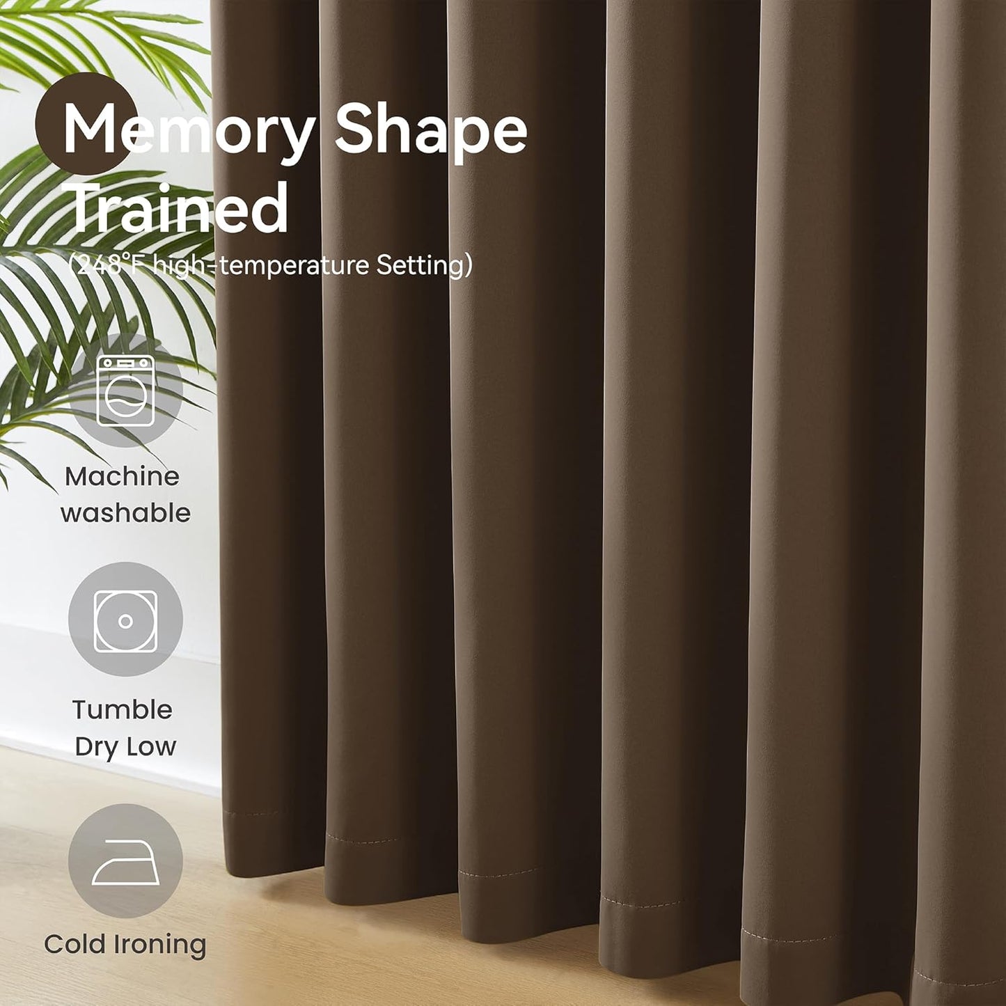 KangBang Brown Pinch Pleat Blackout Curtains 84 Inch Length for Bedroom, Pinch Pleated Noise Canceling Window Drapes with Hooks, Thermal Insulated Elegant Modern Curtains, W40xL84, 2 Panels