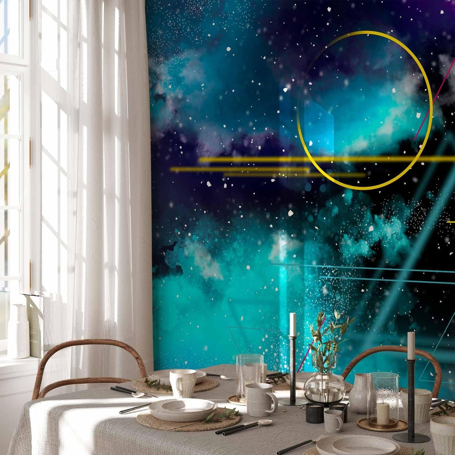 artgeist Wall Mural Galaxy 79x55 in - Non-Woven Wallpaper Fleece Wall Decor Photo Print Picture Image Design Home Mural Cosmos Galaxy Cosmonaut Astronaut a-A-10328-a-a