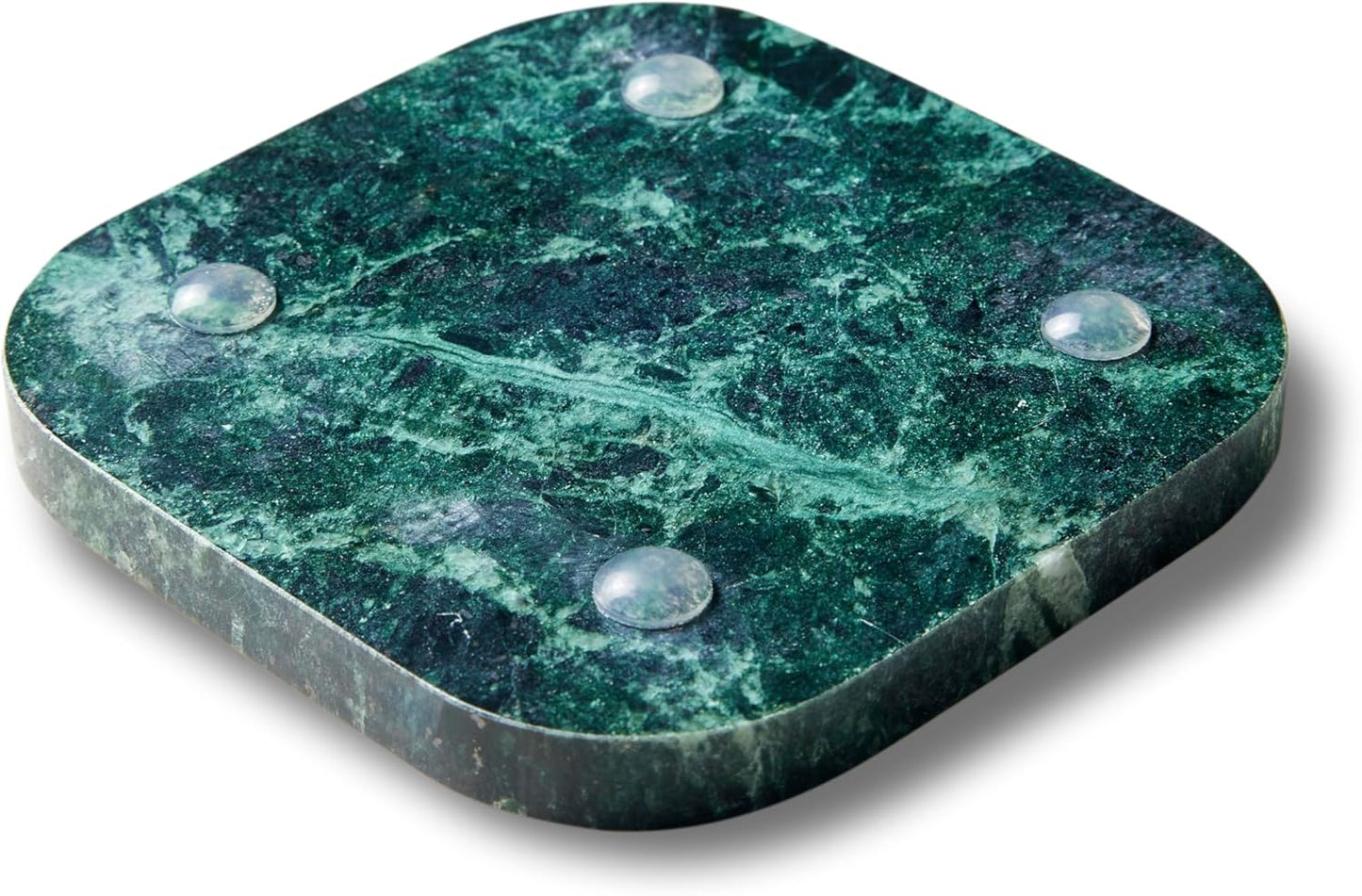 ππππ₯π’ππ§ Green Marble Coasters β Set of 4 β Square Modern Bar Coasters for Drinks, Coffee βStone Holder for Home DΓ©cor, Housewarming Gifts (Dark Green)