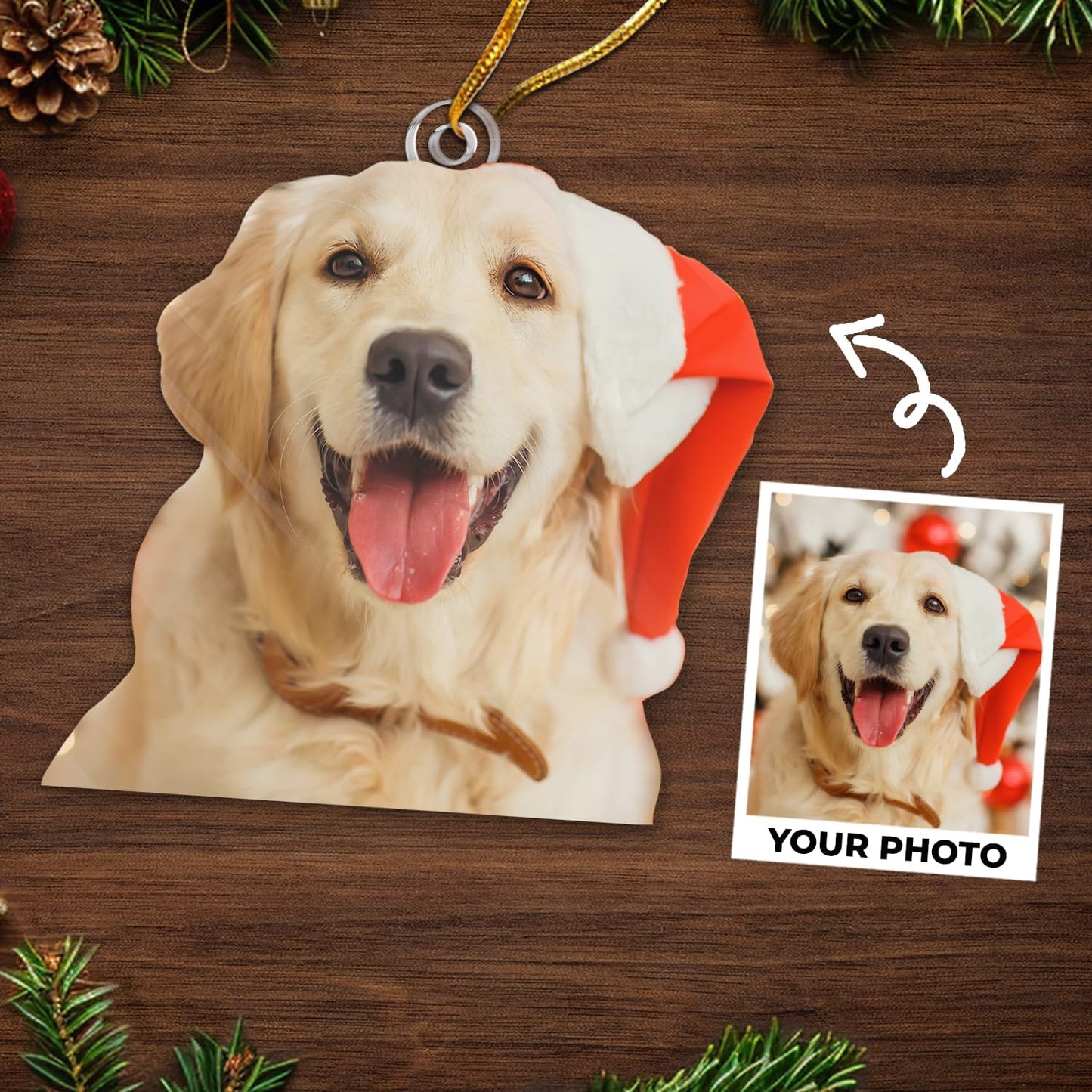 DOPTIKA Personalized Dog & Cat Photo Ornaments, Custom Photo Ornament Gifts for Pet Lovers, 2D Acrylic Christmas Ornaments for Christmas Tree 2025, Cute Pet Ornament