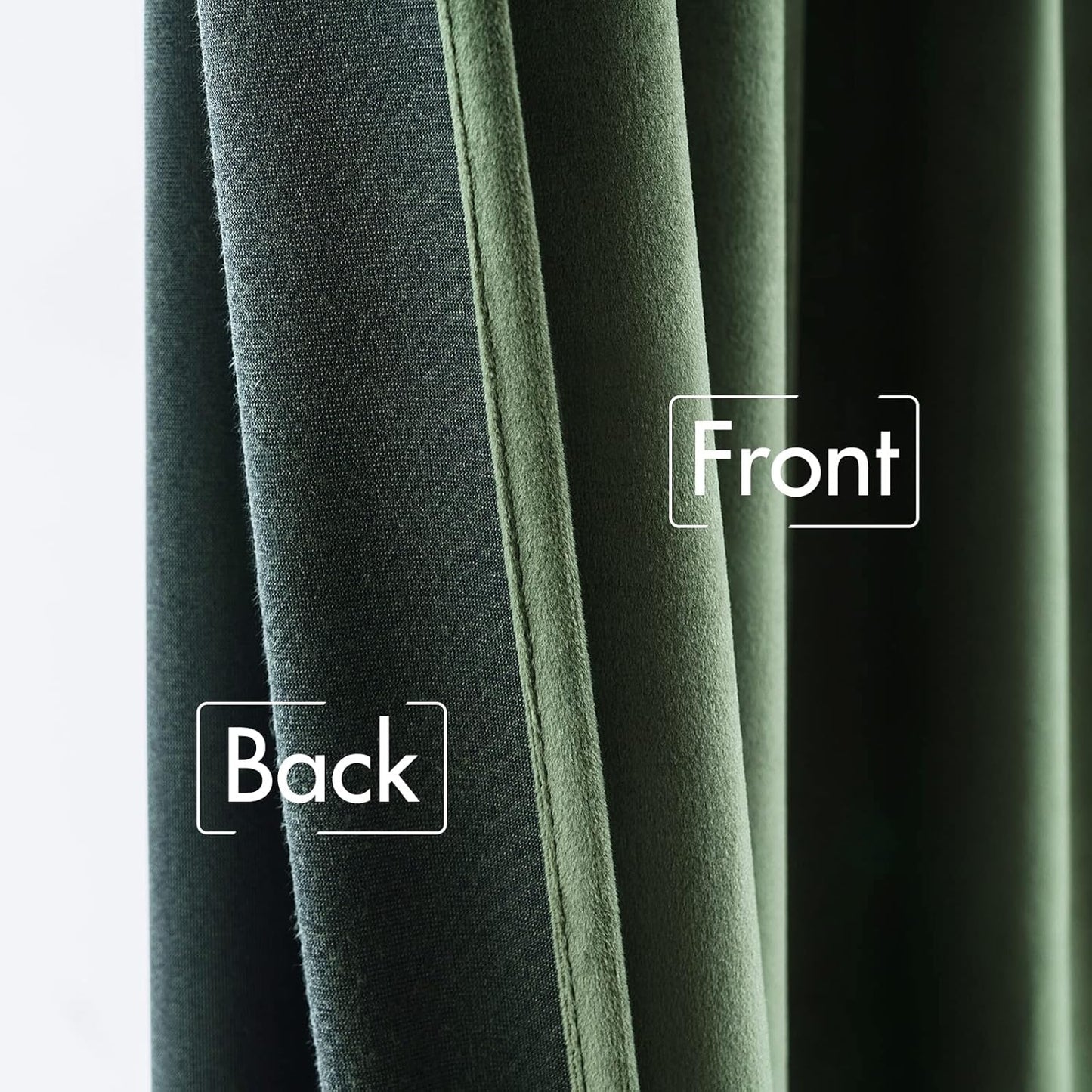 MIULEE Olive Green Velvet Curtains 108 inches 2 Panels - Pinch Pleated Luxury Room Darkening Curtains for Bedroom Living Room Thermal Insulated Super Soft Window Drapes Rod Pocket, W52 x L108 inch