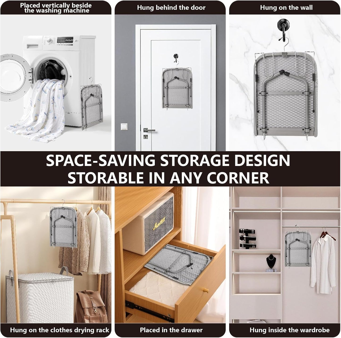 Metal Tabletop Ironing Board with Iron Rest, Portable Ironing Board Small with Heat Resistant Cotton Cover, Mini Iron Board for Small Space and Travel, 32 x 12 Inch (Gray)