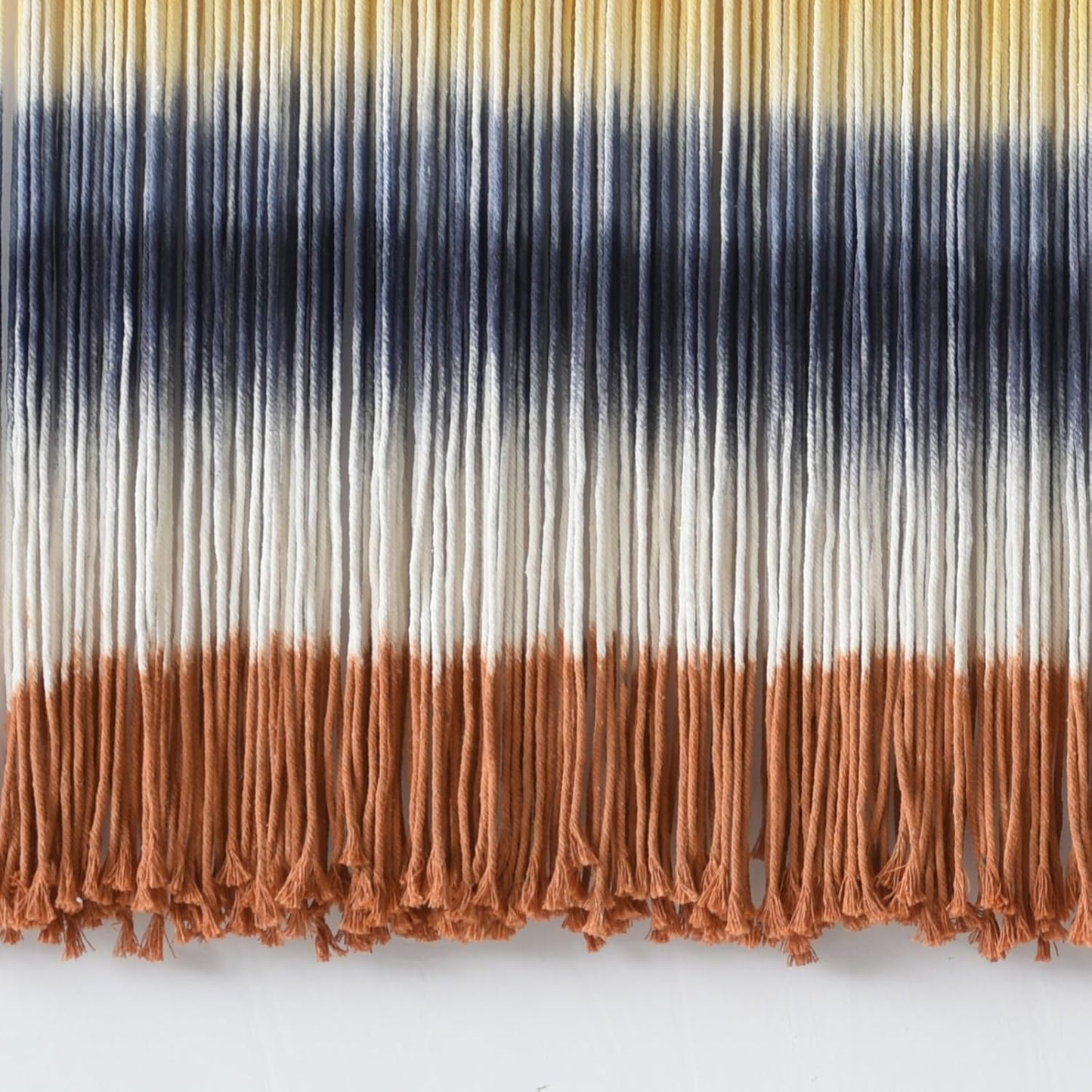 Flber Macrame Wall Hanging Extra Large Dip-Dyed Coastal Tapestry Boho Wall Decor for Living Room Bedroom Above Couch 57" W x 35" L