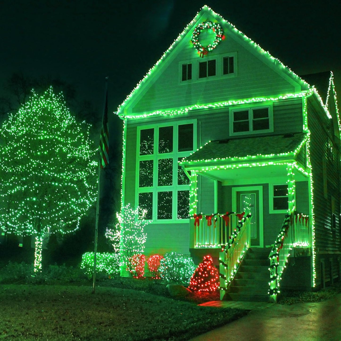 400 LED Green String Lights, 132ft Green Halloween Lights Indoor Outdoor Clear Wire 8 Modes Christmas Lights Plug in Waterproof Twinkle Fairy Lights for Room Tree Christmas Halloween Decorations