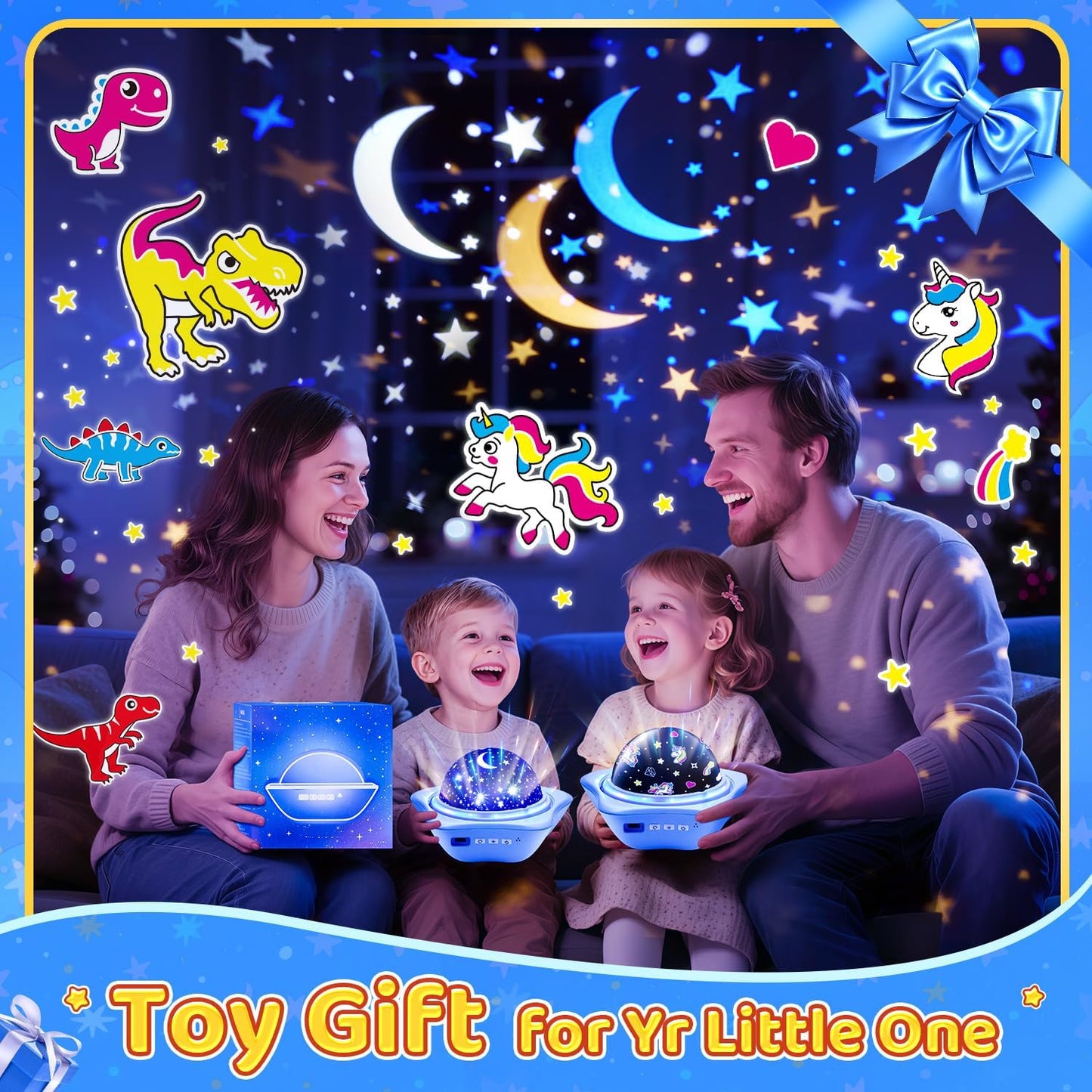Night Light for Kids Night Light Projector, Baby Night Lights for Bedroom, Star Projector Galaxy Light Star Lights for Bedroom, Glow in The Dark Stars for Ceiling, Baby Sensory Toys, Kids Room Decor