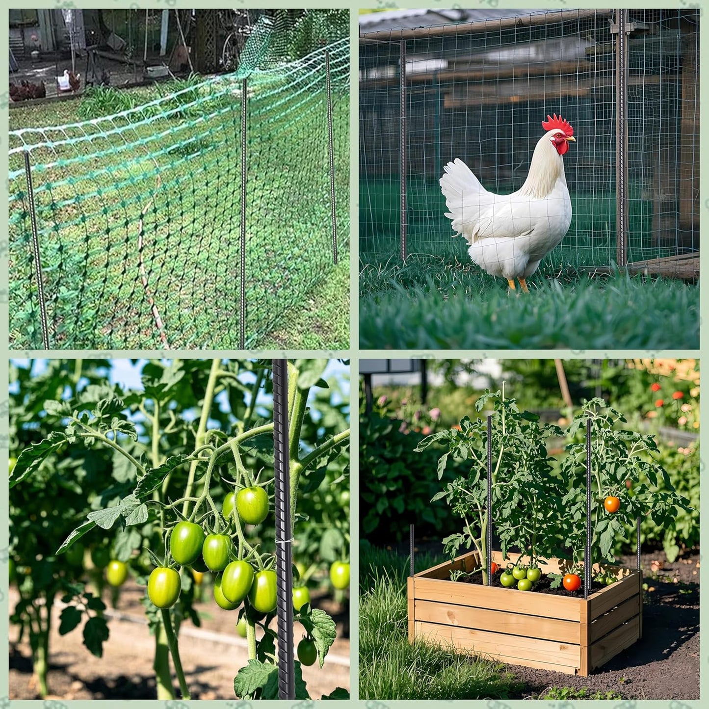 VVOKGO Rebar Stakes 24 Inch Ground Straight Concrete Form Stakes Heavy Duty (24pcs), 3/8" Diameter Metal Steel Spikes Anchors with Chisel Point End for Plant Support, Garden Border,Landscape Edging