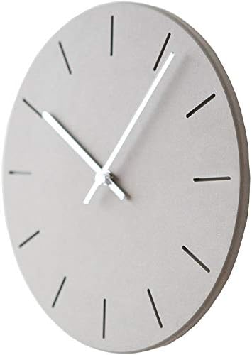 Stephanie Imports Modern Minimalist Concrete Hiding Gray (Numberless Dial) Silent Wall Clock