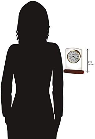 Howard Miller Marcus Tabletop Clock – Decorative Tabletop Clock with Modern Alarm & Quartz Movement, Silent Ticking, Wooden Base & Roman Numeral Design for Home, Office, Kitchen & Table Decor