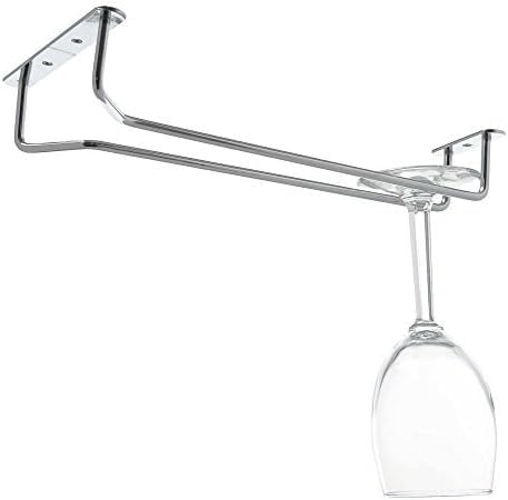 TrueCraftware- 10-Inch Wine Glass Rack Chrome Finish Set of 2- Stemware Rack Wire Hanging Rack Under Cabinet Wine Glass Rack Stemware Holder Glass Storage Hanger Organizer for Kitchen and Bar