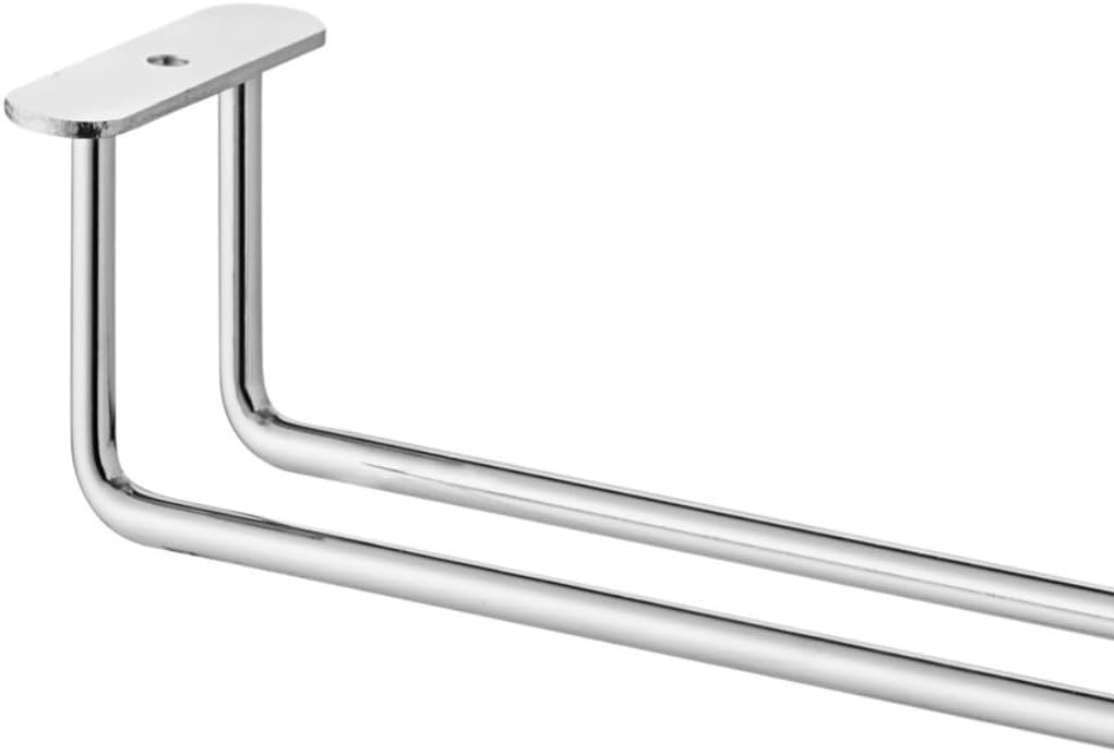 Soro Essentials- 10" Glass Hanging Stemware Rack Chrome Plated Set of 2- Wine Glass Hangers Under Shelf Cabinet Wire Wine Holder Storage Hanger for Cabinet Kitchen Bar or Home