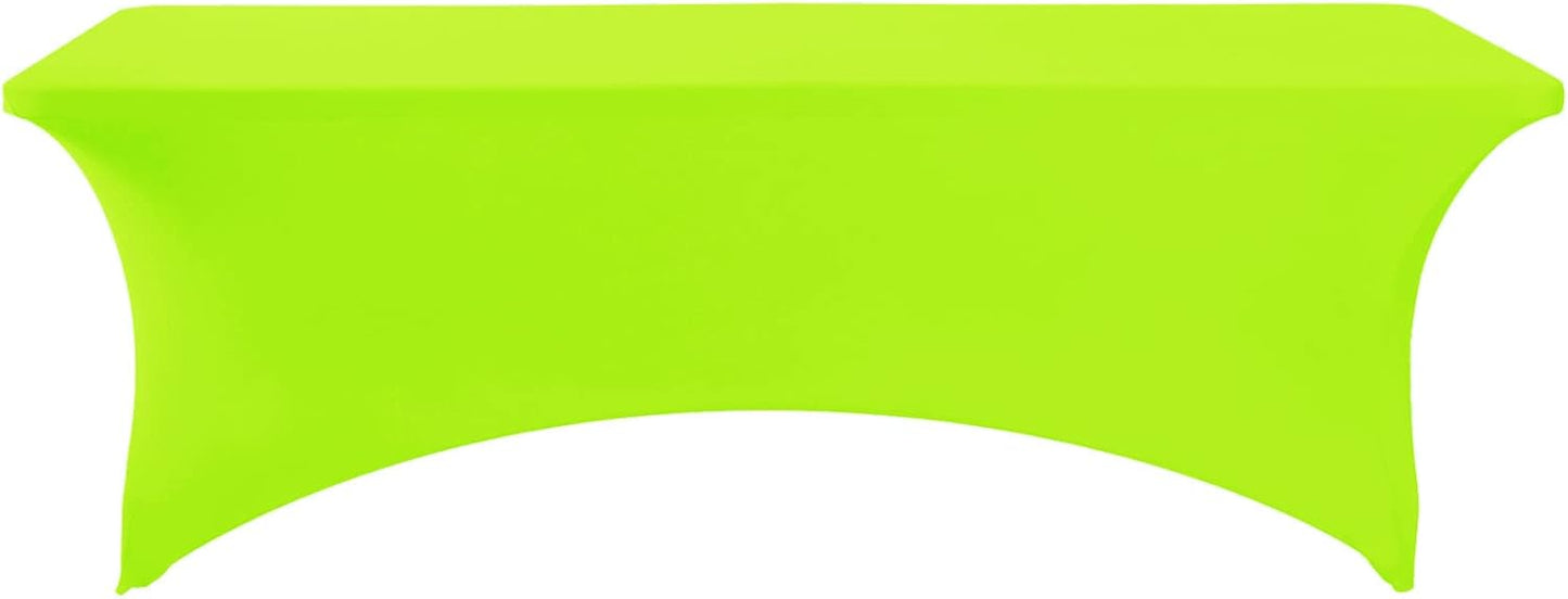 Spandex Table Cover for 8FT or 4ft or 6ft Table Universal Fitted Stretch Tablecloth for Party, Banquet, Wedding and Events-Neon Lemon