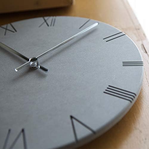 Stephanie Imports Modern Minimalist Concrete Hiding Gray Silent Wall Clock (Roman Numerals)