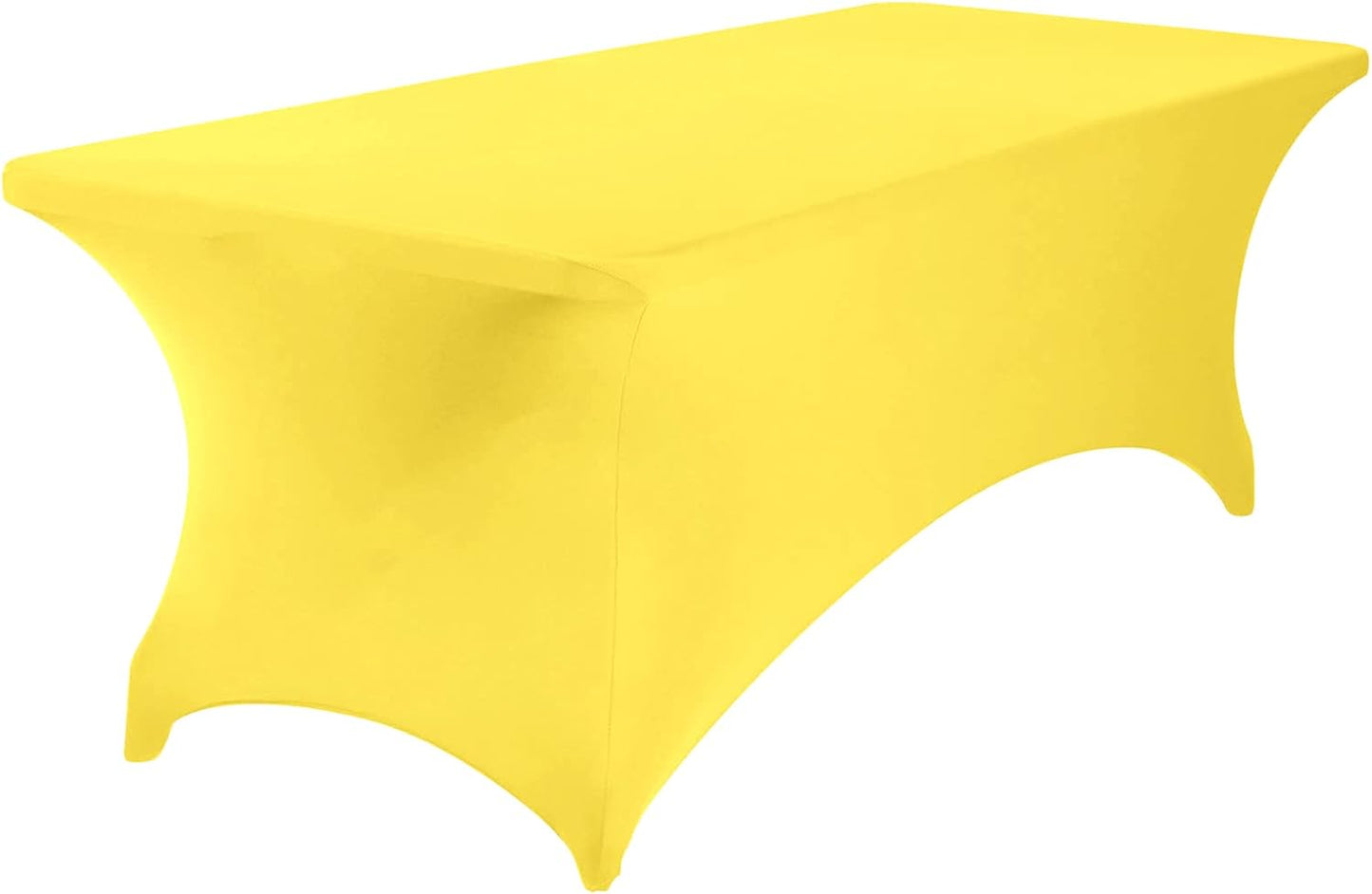 2Pack Spandex Waterproof Table Covers 8ft，Spandex 8ft Waterproof Table Cover for Party,Wedding, Banquet, and Events(Yellow)