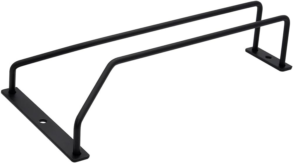 8.8-Inch Wine Glass Rack - Under Cabinet Stemware Wine Glass Holder Glasses Storage Hanger Metal Organizer for Bar Kitchen Black (1 Rows, 3 Pack)