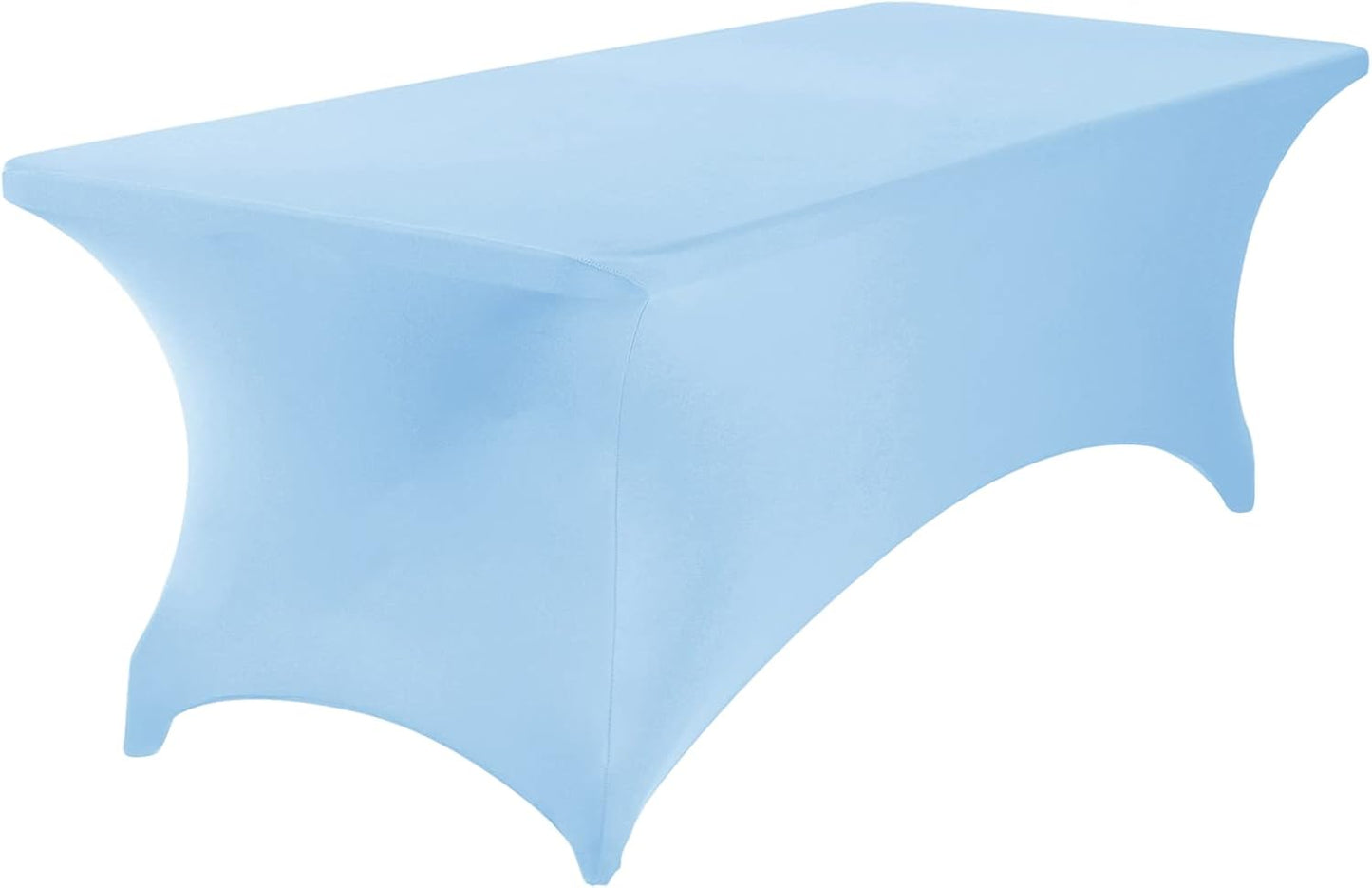 2Pack Spandex Waterproof Table Covers 8ft，Spandex 8ft Waterproof Table Cover for Party,Wedding, Banquet, and Events(Blue Mist)