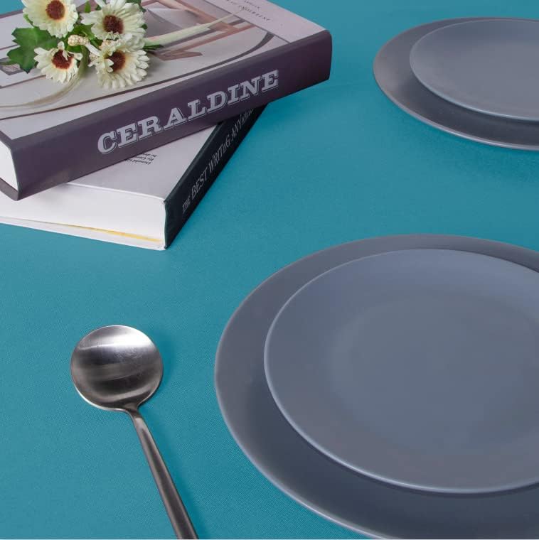 sancua Rectangle Tablecloth - 54 x 120 Inch - Stain and Wrinkle Resistant Washable Polyester Table Cloth, Decorative Fabric Table Cover for Dining Tables, Buffet Parties and Camping, Teal