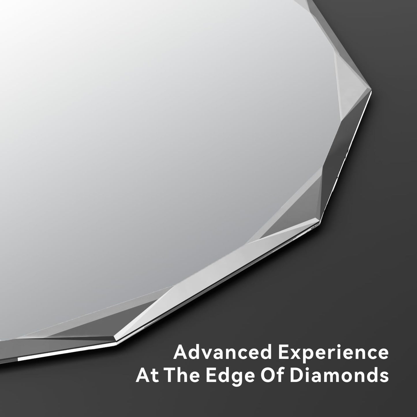 Single Beveled Edge Circle Mirror Frameless Wall Mount Bathroom Vanity Mirror, 20”