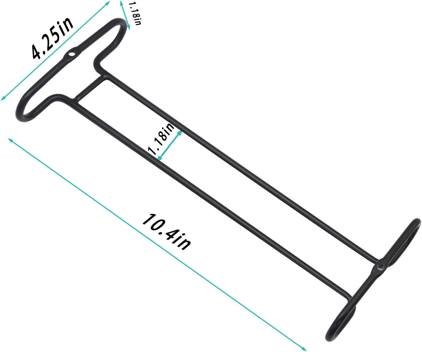 Wine Glass Rack Under Cabinet Shelf Glasses Holder Storage with Drying Stemware Rack Under Counter Metal Hanger Hanging Rack for Kitchen Black
