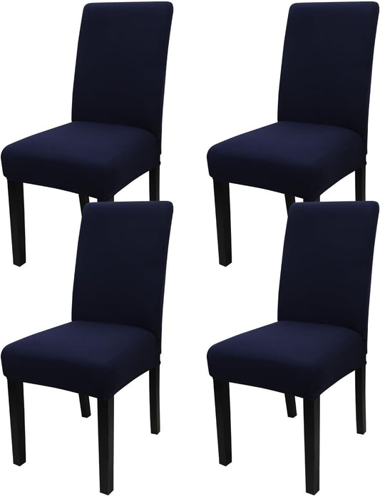 JQinHome 4 Pcs Dining Chair Slipcover, High Stretch Removable Washable Chair Seat Protector Cover for Home Party Hotel Wedding Ceremony