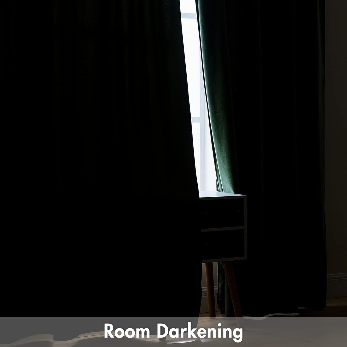 MIULEE Olive Green Velvet Curtains Thermal Insulated Blackout Curtain Drapes for Bedroom Living Room Darkening 63 Inches Long Curtains Panels Rod Pocket Set of 2