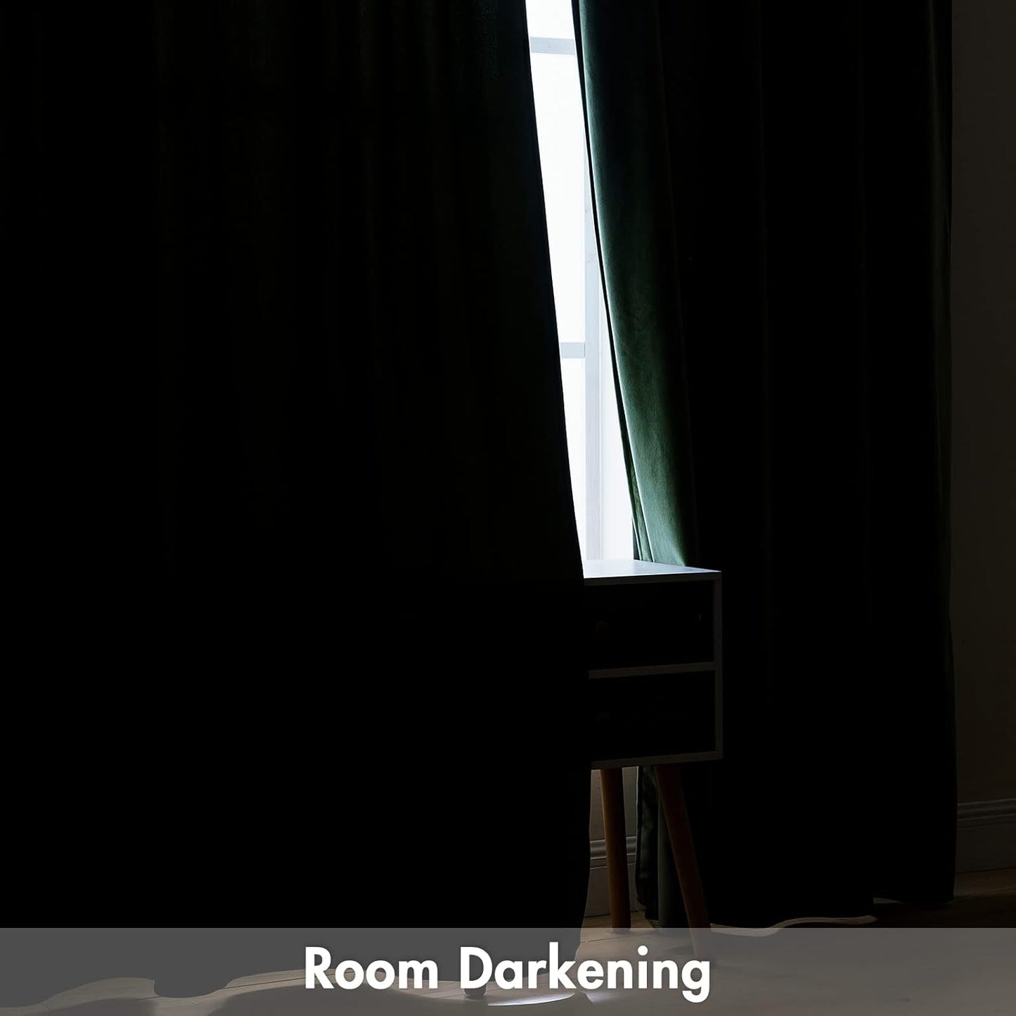 MIULEE Olive Green Velvet Curtains Thermal Insulated Blackout Curtain Drapes for Bedroom Living Room Darkening 96 Inches Long Curtains Panels Rod Pocket Set of 2