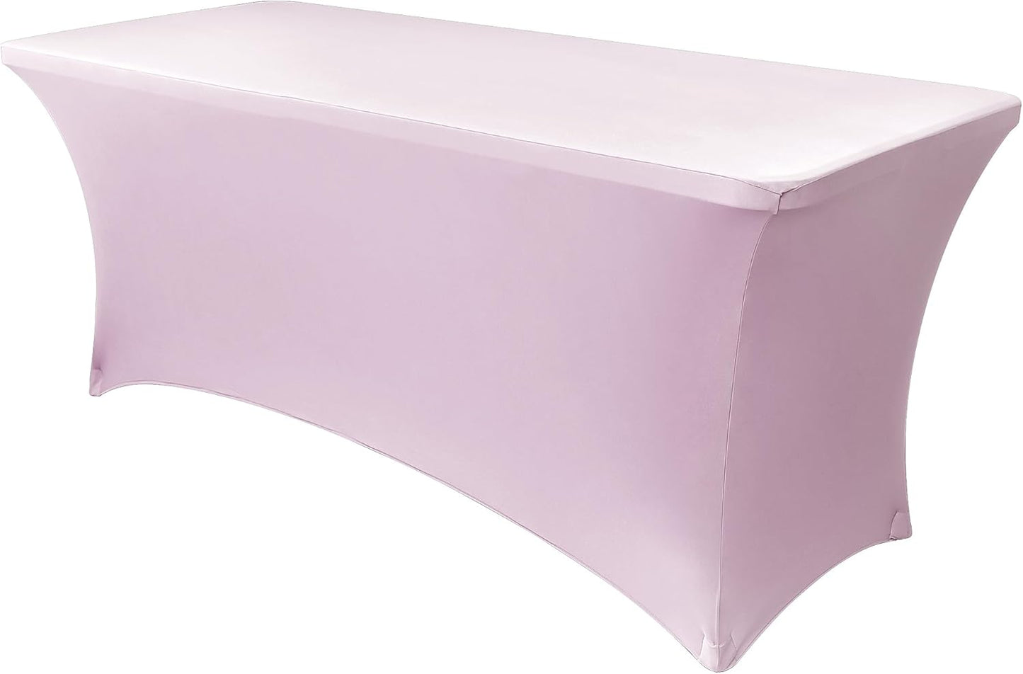 Obstal Spandex Table Cover 4ft Fitted Tablecloth Rectangular - Stretch Rectangle Folding Table Cloth for Birthday Party Wedding Banquet, Light Pink, 48L x 24W Inch