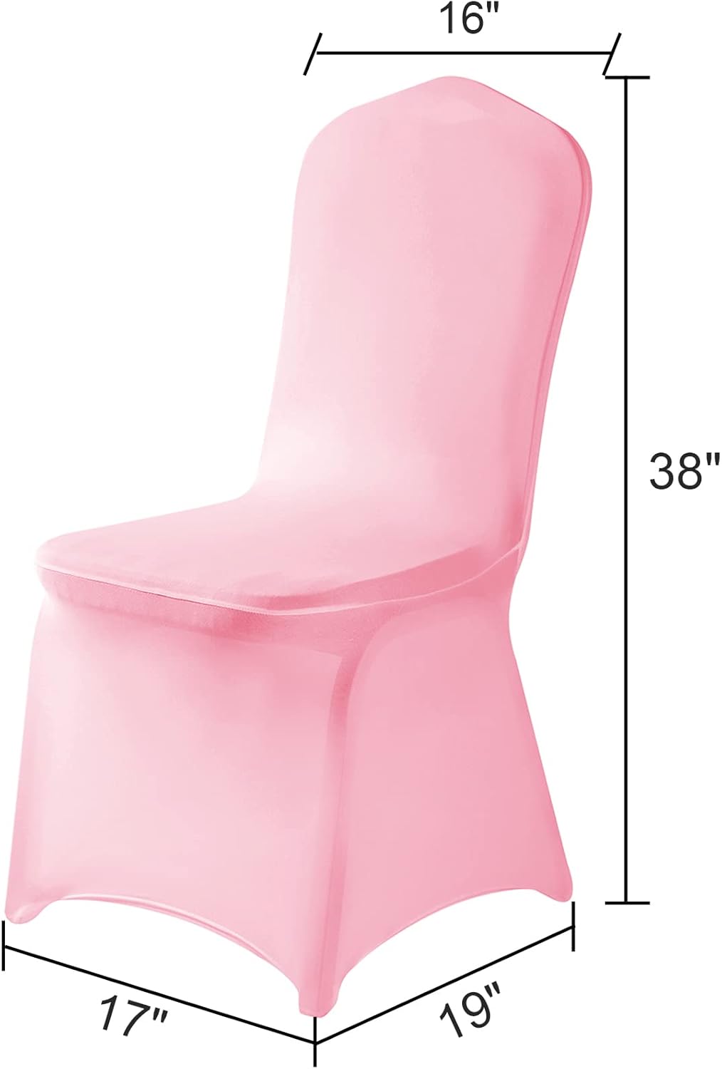 Spandex Chair Covers, 25PCS, Removable Washable Protector for Living Room, Party, Banquet, Wedding, Hotel (Pink)