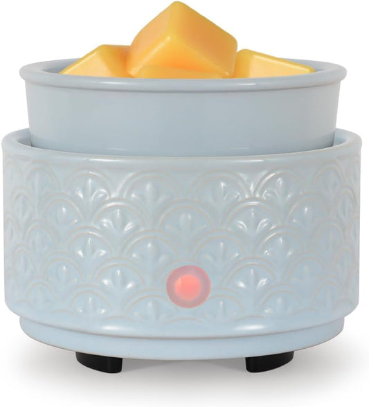 kobodon Ceramic Wax Melt Warmer - 3-in-1Electric Wax Warmer-Fragrance Candle Burner for Scented Wax Tarts and Essential Oils - Wax Melts as Gifts for Moms Grandma Women Girls（Blue）