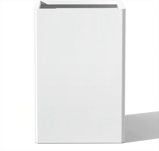 24 Inch Galvanized Steel Planter for Outdoor Plants, White Rectangle Outdoor Planters, Heavy Duty Flower Pot Modern Commercial Residential for Trees Patio Deck Yard Garden