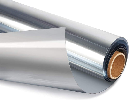 HIDBEA One Way Mirror Window Film Daytime Privacy, Heat Control UV Blocking Reflective Window Tint for Home, Non-Adhesive Self Static Cling Window Sticker (Silver, 29.5 Inch x 13.1 Feet)