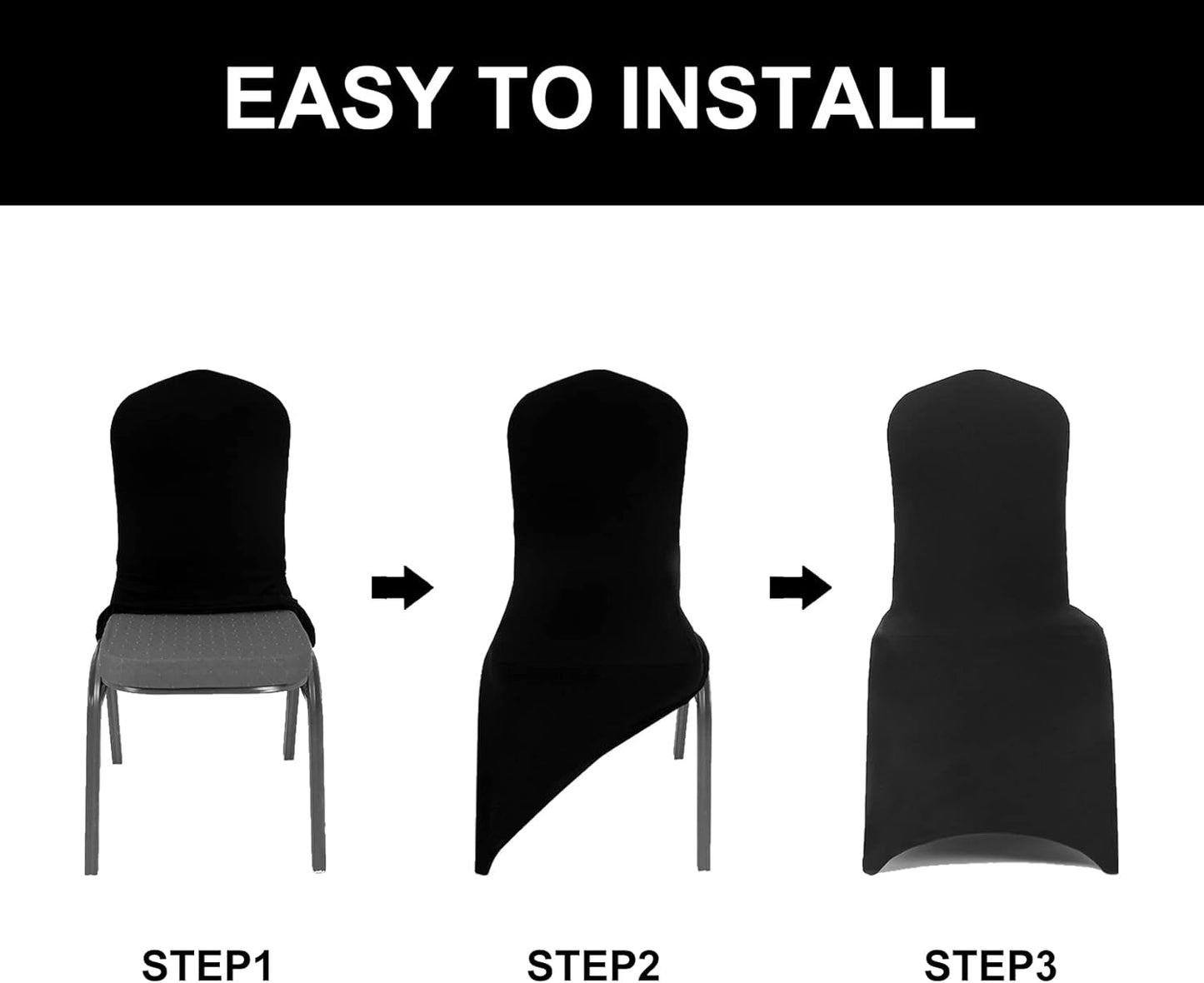 Spandex Chair Covers, 25PCS, Washable Protector for Living Room, Party, Banquet, Wedding, Hotel (Gold)