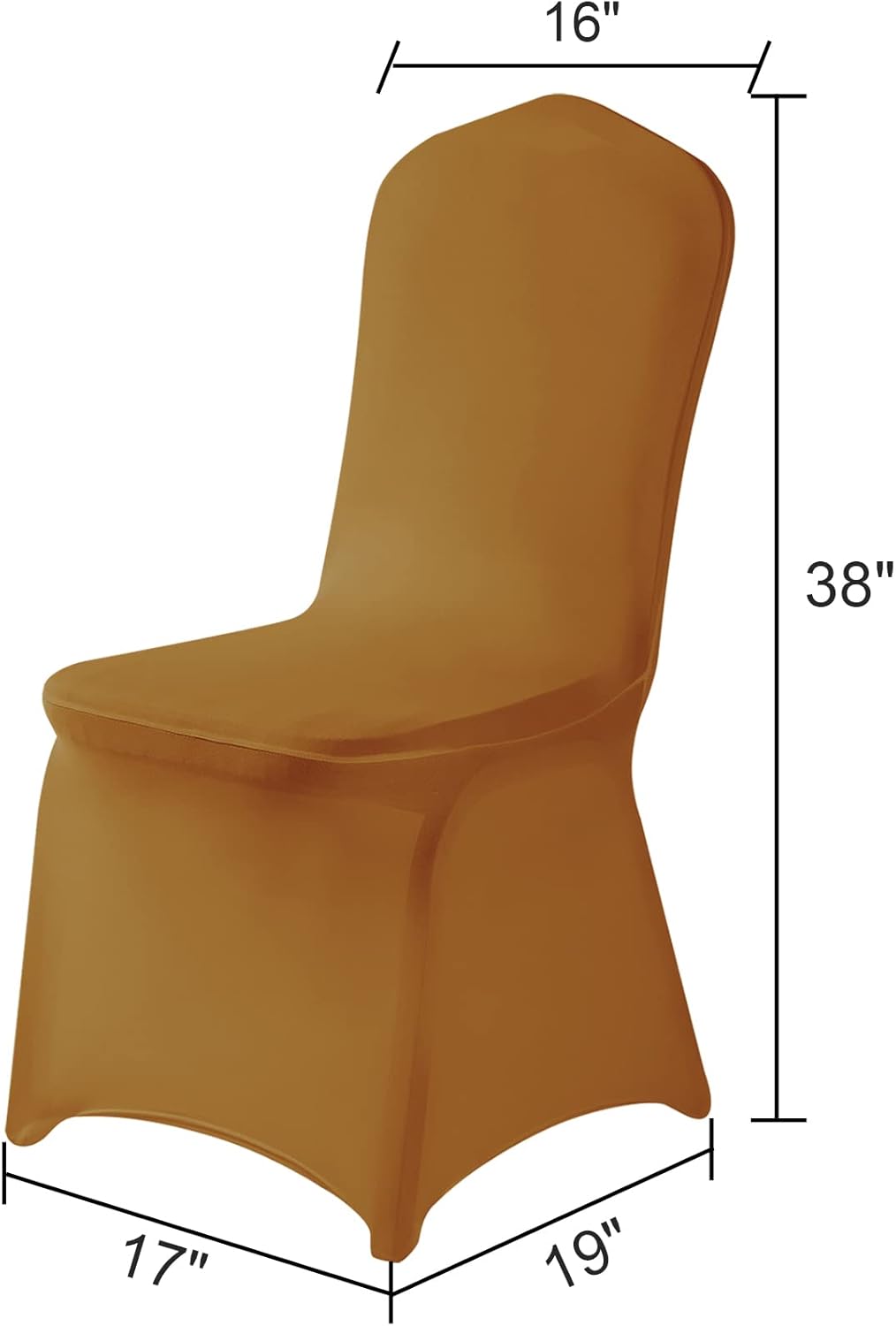 Spandex Chair Covers, 12PCS, Washable Protector for Living Room, Party, Banquet, Wedding, Hotel (Gold)