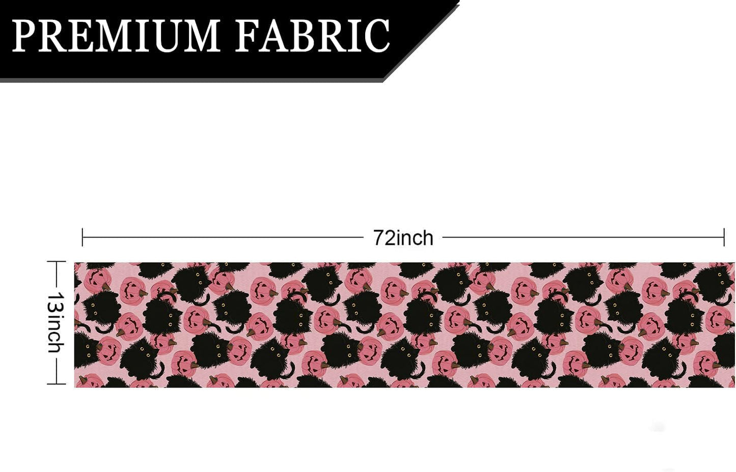 Halloween Table Runner Pink Halloween Decor Black Cat Pumpkins Seasonal Kitchen Dining Table Home Party Decorations 13x72 Inch