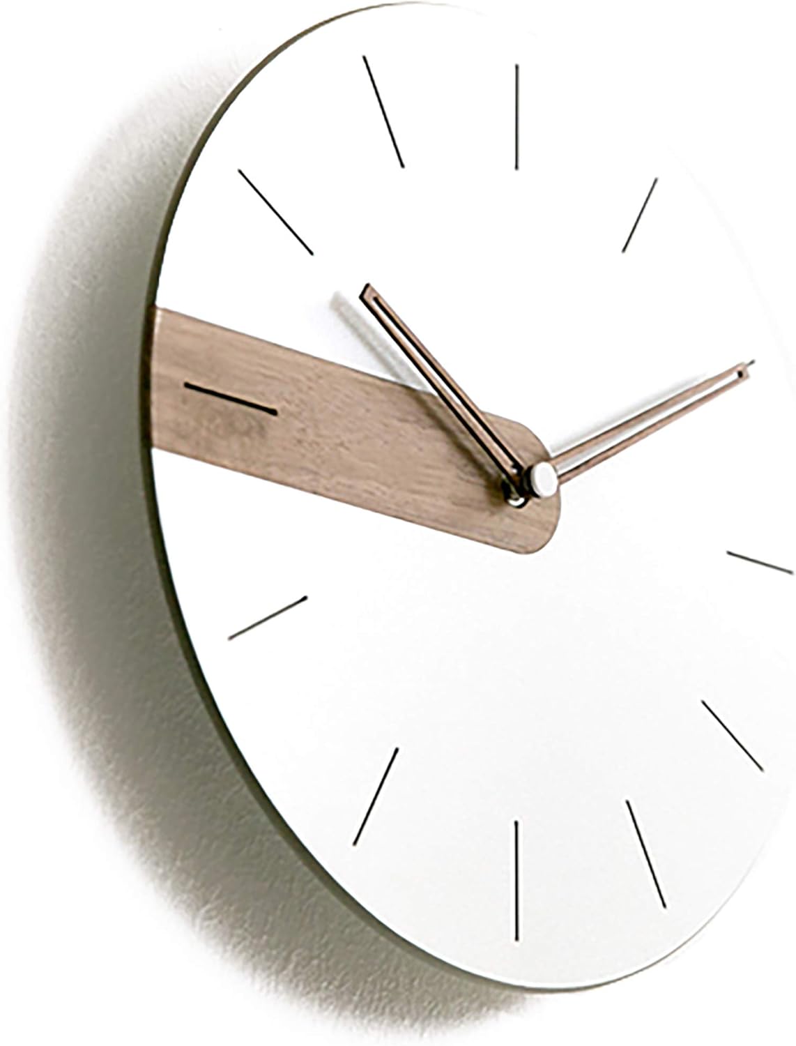 Stephanie Imports Modern Minimalist Exposed Wood Silent Wall Clock (Numberless)